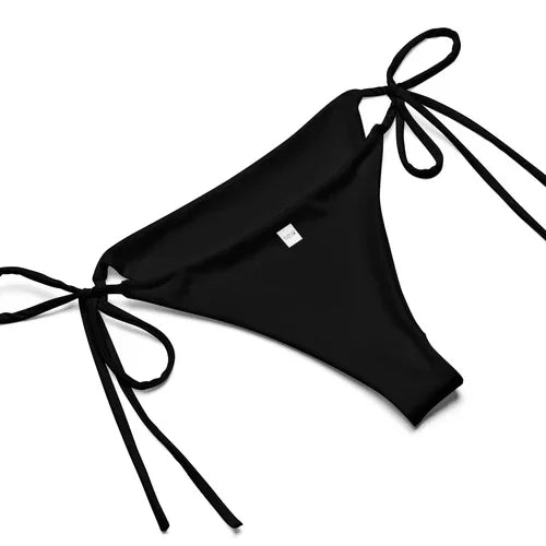 Black side-tie bikini bottoms for women